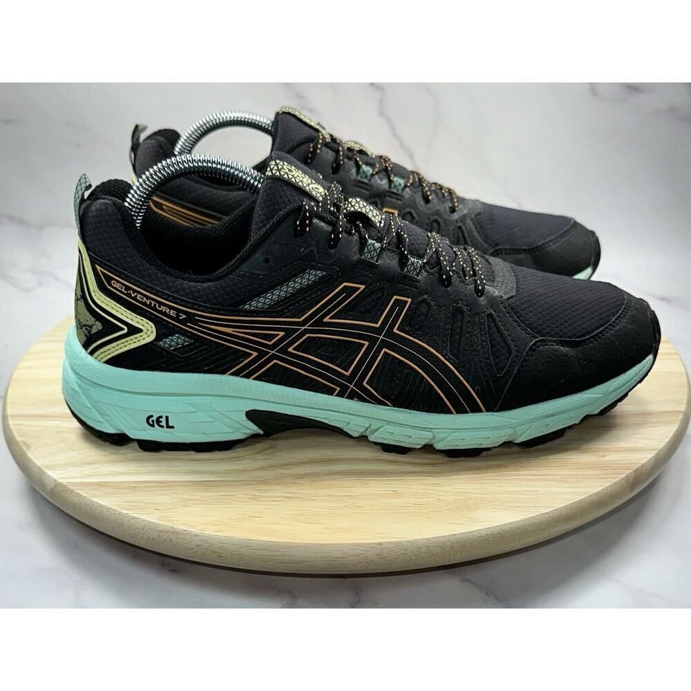 Asics Gel-Venture 7 Black Green Running Shoes Sneakers 1012A477 Women’s Size 11W